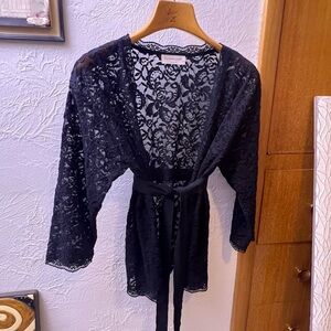 Elegant Black Lace Cardigan